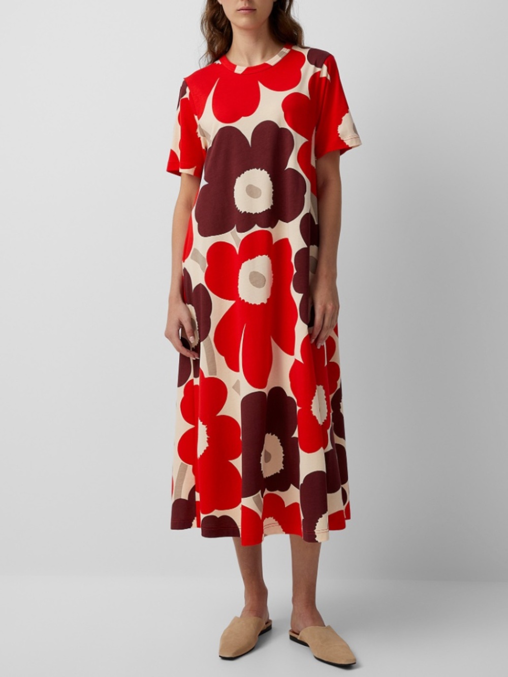Marimekko Petrun Unikko Floral Midi Dress Size XS